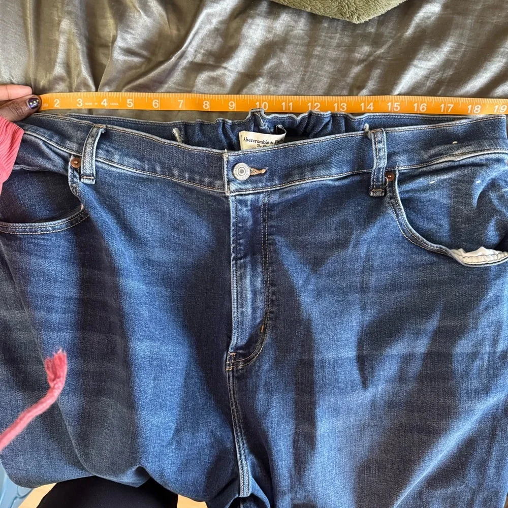 Abercrombie & Fitch curve love high rise blue flare jeans plus size 24 short